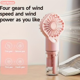 Resim Mini Taşınabilir Püskürtmeli Fan - Şarj Edilebilir, Kompakt, 4 Hız Ayarı, Ev, Dış Mekan ve Seyahat İçin Mükemmel, Her Zaman Ferahlatıcı Cilt Bakımı, Kişisel Bakım Fanı | Şık Masaüstü Fan | USB ile Şarj Edilebilen Taşınabilir Fan 