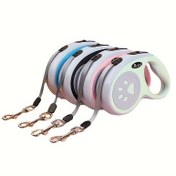 Resim Retractable Dog Leash, Dayanıklı Naylon Malzeme Ile Tek Düğme Kontrolü, Küçük Ve Orta Boy Evcil Hayvanlarla Açık Hava Yürüyüşleri Ve Seyahatler Için Harika 