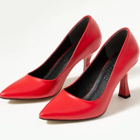 Resim Preshley Kadın Samba Kırmızı Stiletto 7 Cm Topuklu Ayakkabı 