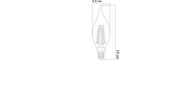 Resim Edison Rustik LED Ampul 4W E14 İnce Duy Gün Işığı 10 Kıvrık Mum Ampul Beyaz Renkli 