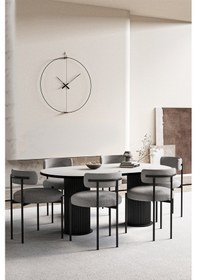 Resim Avvio Vienna Teddy Sandalye 80x160 Yemek Masası Mutfak Masası 6 Kişilik Masa Sandalye Takımı Düz Beyaz 