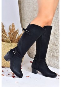Resim Fox Shoes Siyah Alçak Topuklu Günlük Kadın Çizme L674230009 