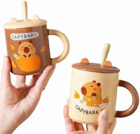 Resim Tatlı Capybara Temalı Seramik Kupa 