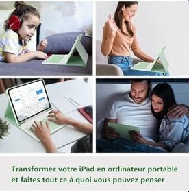 Resim m.tk moveteck Samsung Galaxy Tab S11 11 inç 2025 Uyumlu Klavyeli Tablet Kılıf, Bluetooth Kalem Bölmeli, Açık Yeşil, X730 X736 