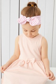 Resim Babygiz Kız Çocuk Pembe Beyaz Çizgili Bandana 