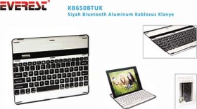 Resim Everest KB650BTUK Beyaz Bluetooth Aluminum Q Multimedia Kablosuz Klavye 