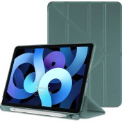 Resim Apple iPad Air 4. Nesil Kılıf (A2316-A2324-A2325-A2072) Origami Pencil Koyu Yeşil Microsonic