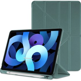Resim Apple iPad Air 4. Nesil Kılıf (A2316-A2324-A2325-A2072) Origami Pencil Koyu Yeşil 