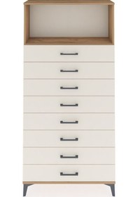 Resim Arges Dolap Tek Raflı 8 Çekmeceli 88x30x182 Çam-aytaşı Atlas Çam 