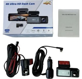 Resim Doreka M6 Araç Içi Dikiz Dashcam 2 Kameralı Gps Wifi 4K Araba Kamerası 