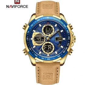 Resim Hanyang Altın Mavi Navıforce Üst Marka Lüks Erkek Izle Kuvars Dijital Erkek Saat Askeri Spor Yeşil Hakiki Deri Iş Adamı Kol Saati 9197 (Yurt Dışından) 