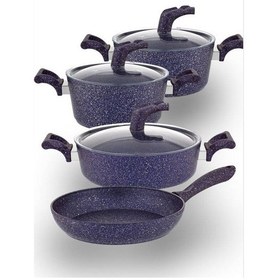 Resim Hascevher Karina 7 Pcs Granit Vega Tencere Seti 1822ten26kar26tv Renk Mor 