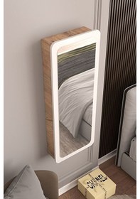 Resim Takı Dolabı Aynalı Çok Amaçlı Hediyelik Takı Dolabı Atlantik Çam Gövde Beyaz Kapak 