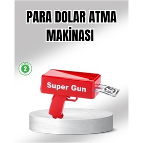Resim Mey İthalat Super Money Gun Para Saçma Tabancası Yüksek Atış Güçlü Kırmızı Model Yetişkin 