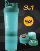 Resim Movertex Protein Milkshake'ları İçin Sporcu Shaker, 3'ü 1 Arada Kap İle 189823533 Yeşil 