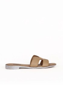 Resim Bueno Shoes Bej Deri Kadın Düz Terlik 01wq2015 
