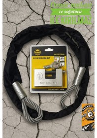 Resim Vi Caro Shop 2 Metre 14 Mm Kalınlık Demir Makası İle Kesilmez Çelik Halat Motorsiklet Bağlama Zincir Kilit Motor Kilidi 