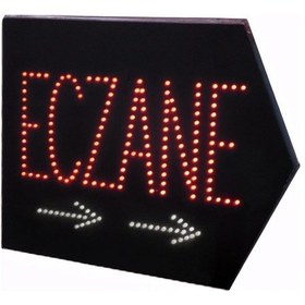 Resim Ayt Powermaster Pm-28338 Eczane Smd Led Tabelası Sağ Ok Yönlü Kırmızı Beyaz Suya Dayanıklı 345x465mm 