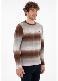 Resim U.S. Polo Assn. Erkek Slim Fit Bisiklet Yaka Gri Melanj Kazak 50297082-VR086 
