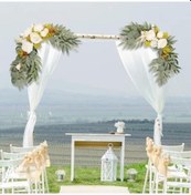 Resim Jokmae Beyaz Çiçeklerle 2'li Nikah Kemer Süsleme Seti 