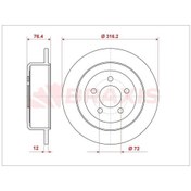 Resim Braxıs-ae0888 - Arka Fren Dıskı Jeep Cherokee 08 Dodge Nıtro 0 