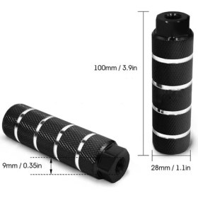 Resim Pengfushop5 B Siyah Stil 2x Mtb Bmx Bisiklet Bisiklet Aks Pedalı Alaşım Ayak Dublör Peg Ayaklık-Kol Silindir Kavrama Kaymaz Ön Arka Aks Ayak Pick (Yurt Dışından) 