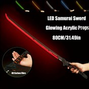 Resim LED Işıklı Samuray Kılıcı, 80cm, Sibernetik Tarz, Akrilik, Kesmeyen, Serin ve Şık Tasarım, Cosplay, Cadılar Bayramı Süslemesi için 