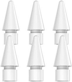 Resim HATOKU Apple Pencil 1./2. Nesil için 6 Paket Yedek İpuçları, iPad Pro Kalem için Kalem Uçları (Beyaz) 
