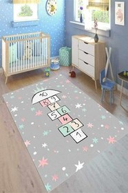 Resim Westa Kaymaz Tabanlı Yıkanabilir Antibakteriyel Dijital Baskı Çocuk Halısı, CK-10157A-WST-100X150 