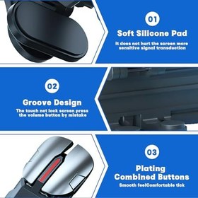 Resim Pubg Mobil Oyun Tetikleyici Taşınabilir Oyun Oyun Pedi Seti, 6 Parmaklı Cep Telefonu Kontrolü Joystick, Mobil Oyunlarda İlerleme için Oyun Aksesuarı, Akıllı Telefonlar için Evrensel 