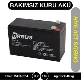 Resim ORBUS 12v 9ah Kuru Tip Akü 