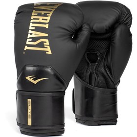 Resim Everlast Elite 2 Siyah/Gold Boks Eldiveni - Siyah / 16OZ 