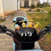 Resim Sevimli Yel Değirmeni Ördek Süsü - Rüzgarla Çalışan Sarı ve Açık Mavi Karikatür Hayvan Dekorasyonu için Scooterlar, Bisikletler, Elektrik Arabalar, Motosikletler - Araç Aksesuarı, Bisiklet Dekoru, Eğlenceli Tasarım, Dayanıklı Dekor 