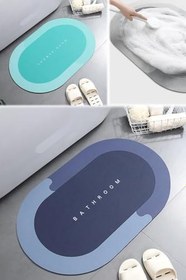Resim Süper Su Emici Kauçuk Banyo Paspası Kaydırmaz Su Kaydırmaz Hızlı Süper Emici Modern Duş Küvet Paspas 