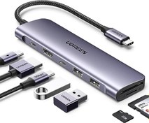 Resim USB C to 4K HDMI 100W PD 2*USB-A SD Micro SD Kart Okuyucu Dönüştürücü Çoklayıcı Hub Ugreen