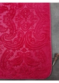 Resim Ultrasoft Desenli Fuşya 3 Lü Banyo Paspası Halısı Seti Kaymaz Tab Fuşya 