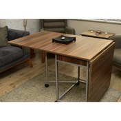 Resim Leylek Mobilya Montajı Yapılmış Katlanır 10 Kişilik Ahşap Yemek Masası (ANADOLU CEVİZ) 