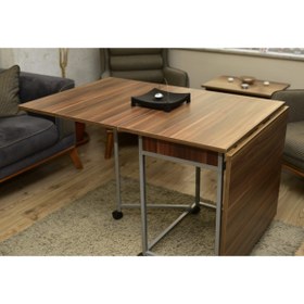 Resim Leylek Mobilya Montajı Yapılmış Katlanır 10 Kişilik Ahşap Yemek Masası (ANADOLU CEVİZ) 