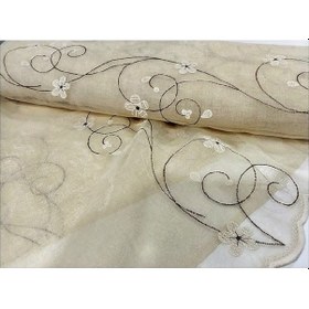 Resim Taç Keten Kesme Tül Perde -Nakışlı (544166646) 