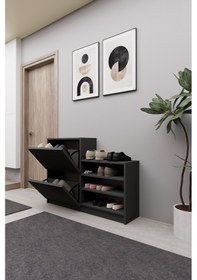 Resim Rukka Düşer Kapak Ayakkabı Dolabı Antrasit Antrasit 