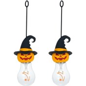 Resim Ximistore9 Halloween Dekoratif Fener: Kürbaga Başlı Cadı Şapkası, Ay-yıldız Filamenti, 3 Seviye Parlaklık, 500mah Li-pil, Type-c Şarj, 2 Adet Sıcak Beyaz Işık Çok Renkli 