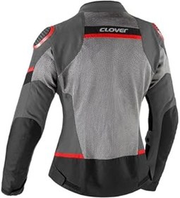 Resim Clover Airjet-6 Korumalı Yazlık Kadın Motosiklet Montu Koyu GRİ Siyah Kırmızı 