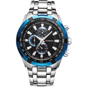 Resim Rogfer Curren 8023 Erkekler Paslanmaz Çelik Analog Spor Kuvars Saat Beyaz Kasa Mavi Yüz Çok Renkli Çok Renkli 