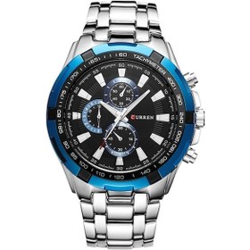 Resim Rogfer Curren 8023 Erkekler Paslanmaz Çelik Analog Spor Kuvars Saat Beyaz Kasa Mavi Yüz Çok Renkli Çok Renkli 