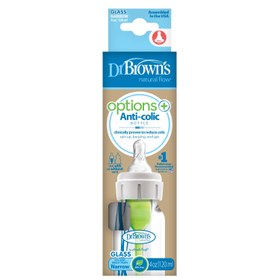 Resim 120 ml Dar Ağız Antikolik Options+ Cam Biberon, Tekli Paket 