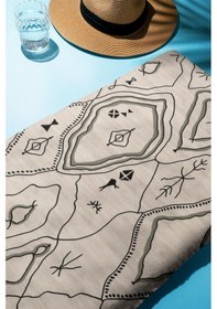 Resim Dijital Baskı Plaj Deniz Havlusu Modern Desenli Peştamal Hvl0091 Renkli 