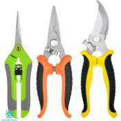 Resim 3'lü paket Paslanmaz Çelik Bahçe Budama Makası, Modern Metal Bahçe Makası, Bahçe Aletleri İçin Dayanıklı Kesme Makası, Rastgele Renk Seçimi 