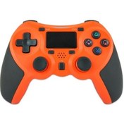 Resim Wondernest Turuncu Ps4 Oyun Kolu Kauçuk Kaplamalı Kablosuz İçin Host Denetleyicisi Bluetooth Ul 