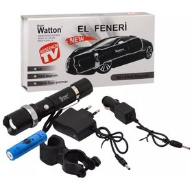 Resim Wt-038 Zoomlu Şarjlı El Feneri Çok Renkli 