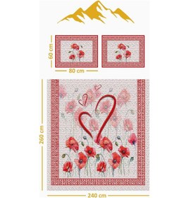 Resim Parlak Kadife Kumaş Kapitoneli Çift Kişilik Yatak Örtüsü Seti 3 Parça Cky0084 Renkli 